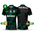 Camisola Sporting Alternativa Preta 2025/26 - LANÇAMENTO! 🔥💚
