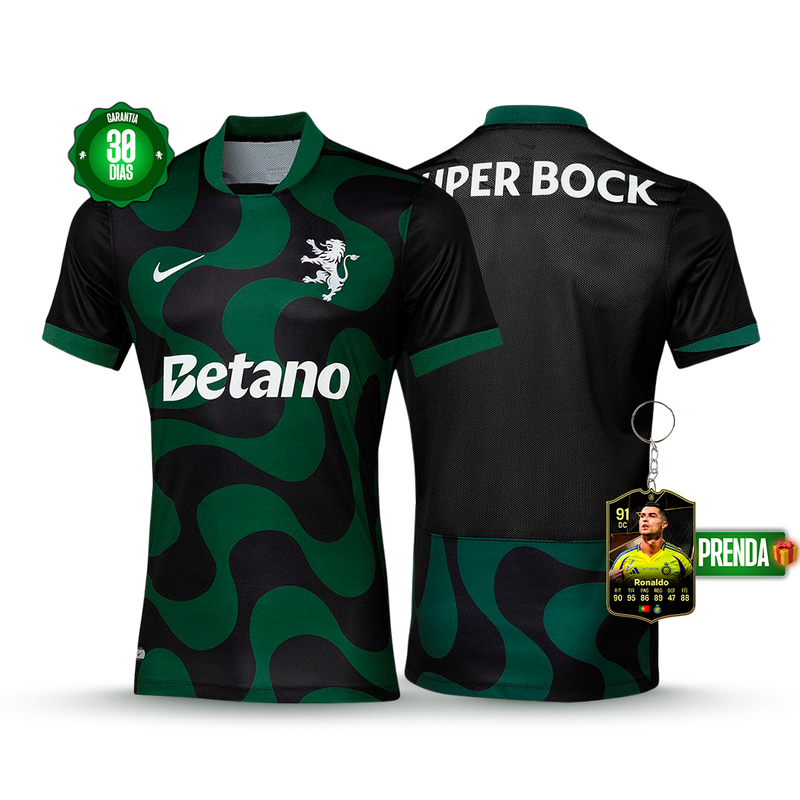 Camisola Sporting Alternativa Preta 2025/26 - LANÇAMENTO! 🔥💚