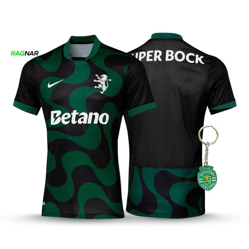 Camisola Sporting Alternativa Preta 2025/26 - LANÇAMENTO! 🔥💚