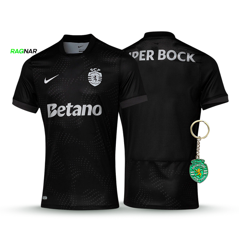 Camisola Sporting Away Preta 2025/26 - LANÇAMENTO! 🔥💚