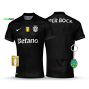 Camisola Sporting Away Preta 2025/26 - LANÇAMENTO! 🔥💚