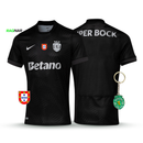 Camisola Sporting Away Preta 2025/26 - LANÇAMENTO! 🔥💚