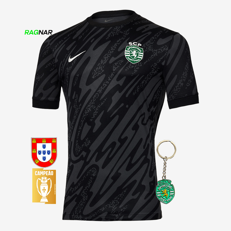 Camisola Sporting Guarda-Redes Preta 2024/25 - ÚLTIMAS UNIDADES! 🔥💚