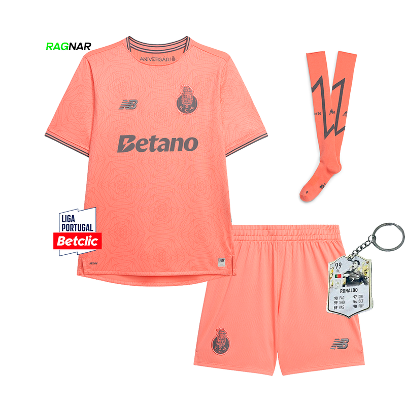 Conjunto Infantil Porto Alternativo Rosa 2025/26 - ÚLTIMAS UNIDADES! 🔥🐉