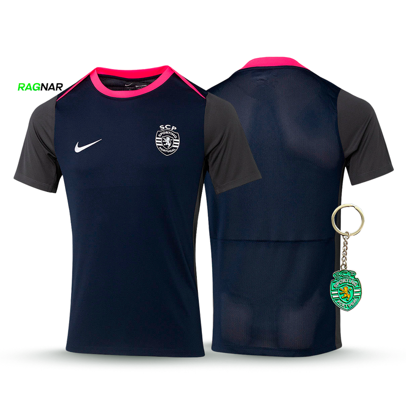 Camisola Sporting Treino Preta 2025/26 - ÚLTIMAS UNIDADES! 🔥💚