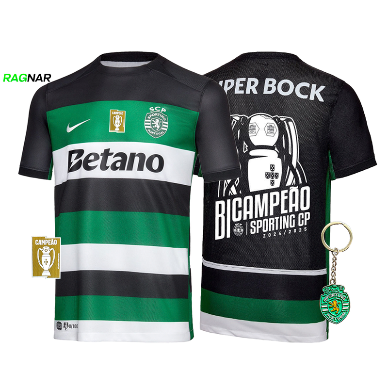 Camisola Sporting Principal BICAMPEÃO 2024/25 - MODELO EXCLUSIVO! 🦁🏆